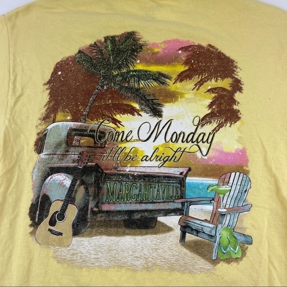 Margaritaville Tshirt Mens Medium Yellow Short Sleeve - Picture 7 of 9